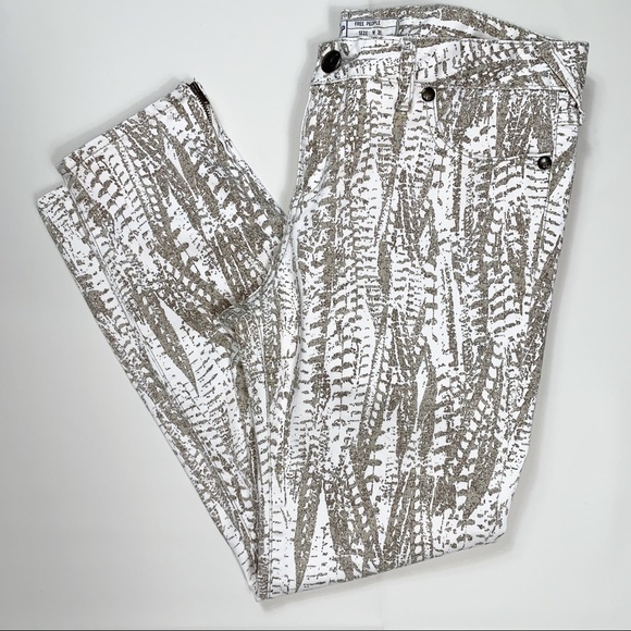 Free people printed skinny ankle zip pants - Picture 5 of 8